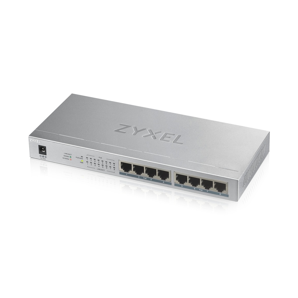 Zyxel GS1008HP - Commutateur - 8 x 10/100/1000 (PoE+) - fixation murale, de bureau - PoE+ (60 W)