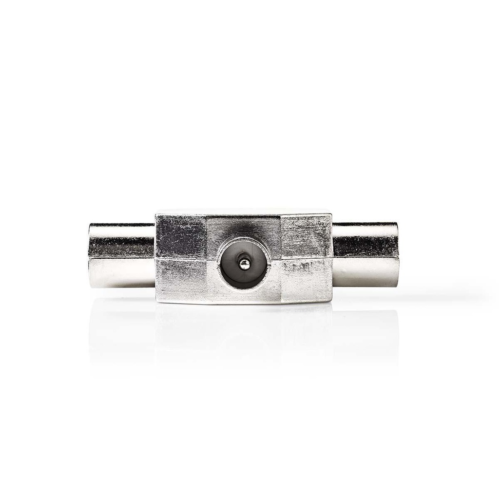 Adaptateur Satellite et Antenne | IEC (Coax) Mâle | 2x Coax Femelle | Plaqué nickel | 75 Ohm | Répartiteur en T | Métal | Argent | 1 pièces | Boîte