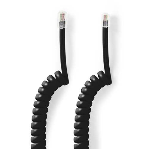 Câble Telecom | RJ10 Mâle | RJ10 Mâle | 5.00 m | Conception de câble: Enroulé | Type de câble: RJ10 | Noir | Enveloppe