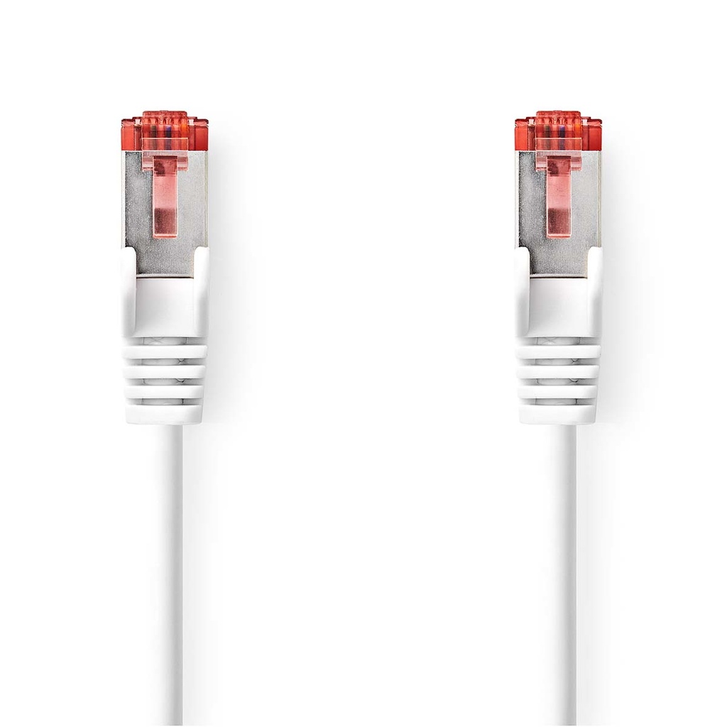 Câble réseau CAT6 | RJ45 Male | RJ45 Male | S/FTP | 0.15 m | Rond | LSZH | Blanc | Label