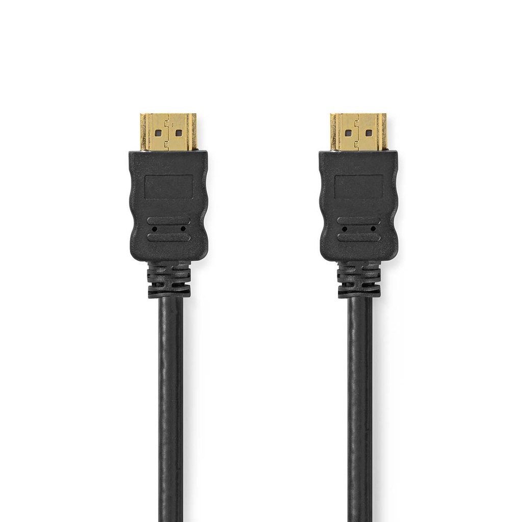 Câble HDMI Haute Vitesse avec ethernet | HDMI™ Connecteur | HDMI™ Connecteur | 4K@60Hz | ARC | 18 Gbps | 10.0 m | Rond | PVC | Noir | Label