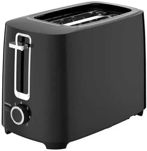 KITCHENCHEF Grille-pain 2 fentes Noir - Kitchen Studio - KSTOASTBLACK2T