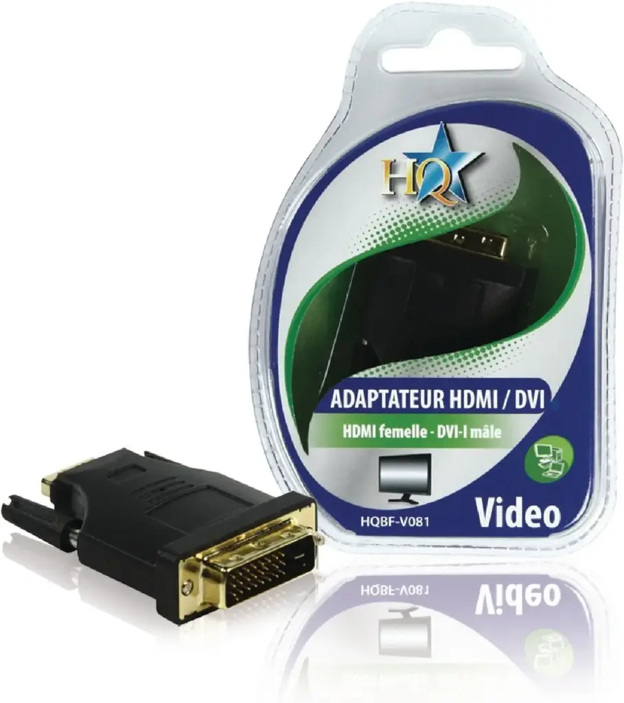 ADAPTATEUR HDMI FEMELLE-DVI MALE HQ