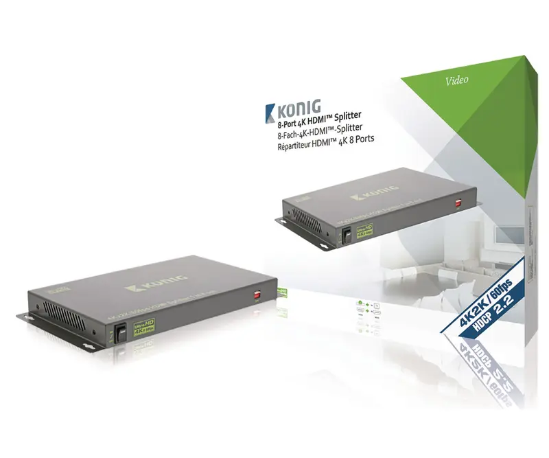 Répartiteur HDMI Ultra HD 8 Ports Gestimum Noir