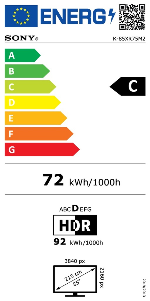 Téléviseur QLED MINI LED 4K Ultra HD Noir K85XR75M2PB Sony