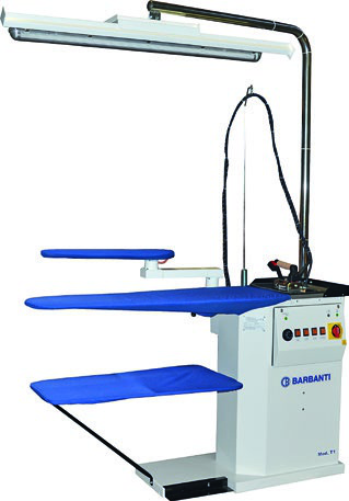 Miele Professional Table T1 - Table aspirante avec suspension du fer et éclairage, Jeannette et suppport