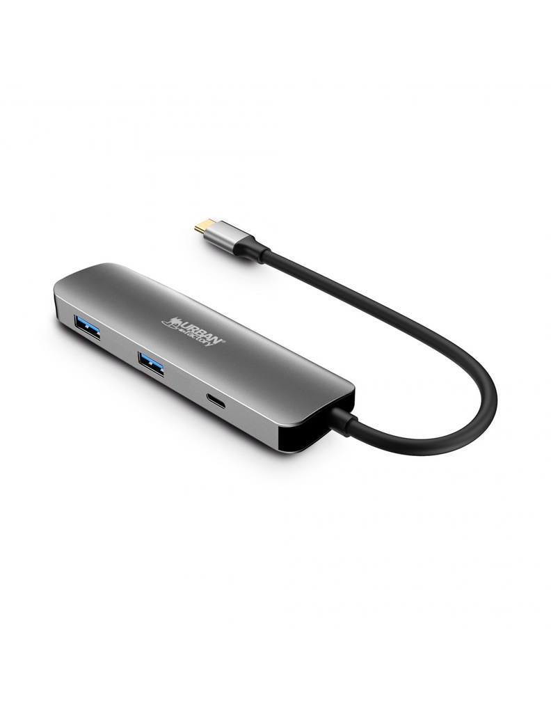 URBAN FACTORY Hubee 4in1 Hub Usb-C Avec 2 USB-A / 1 HDMI 4K Et 1 USB-C 100W Pd
